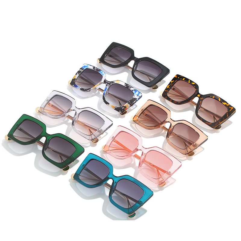Lässig Einfacher Stil Marmor Ac Quadrat Eingelegte Perlen Vollbild Sonnenbrille Der Frauen