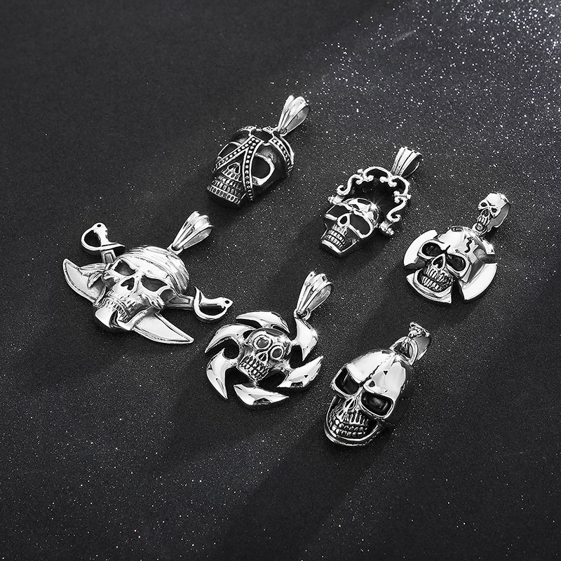 Rock Punk Skull Stainless Steel Titanium Steel Charms Jewelry Accessories