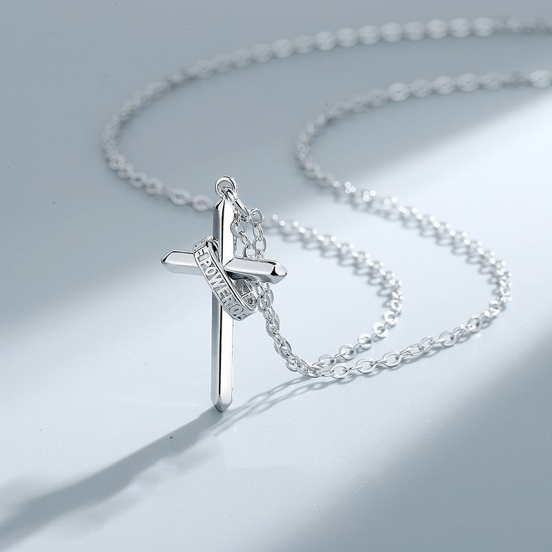 201 Stainless Steel Alloy Casual Hip-Hop Punk Cross Pendant Necklace