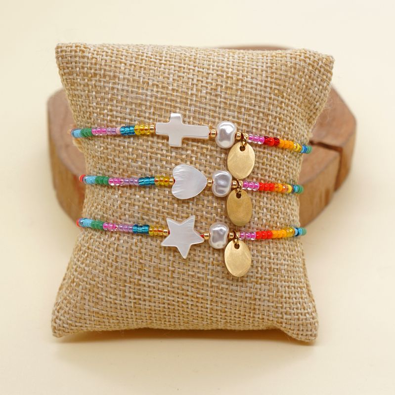 Estilo Clásico Ojo Del Diablo Estrella Forma De Corazón Vidrio Soga Mujeres Pulsera