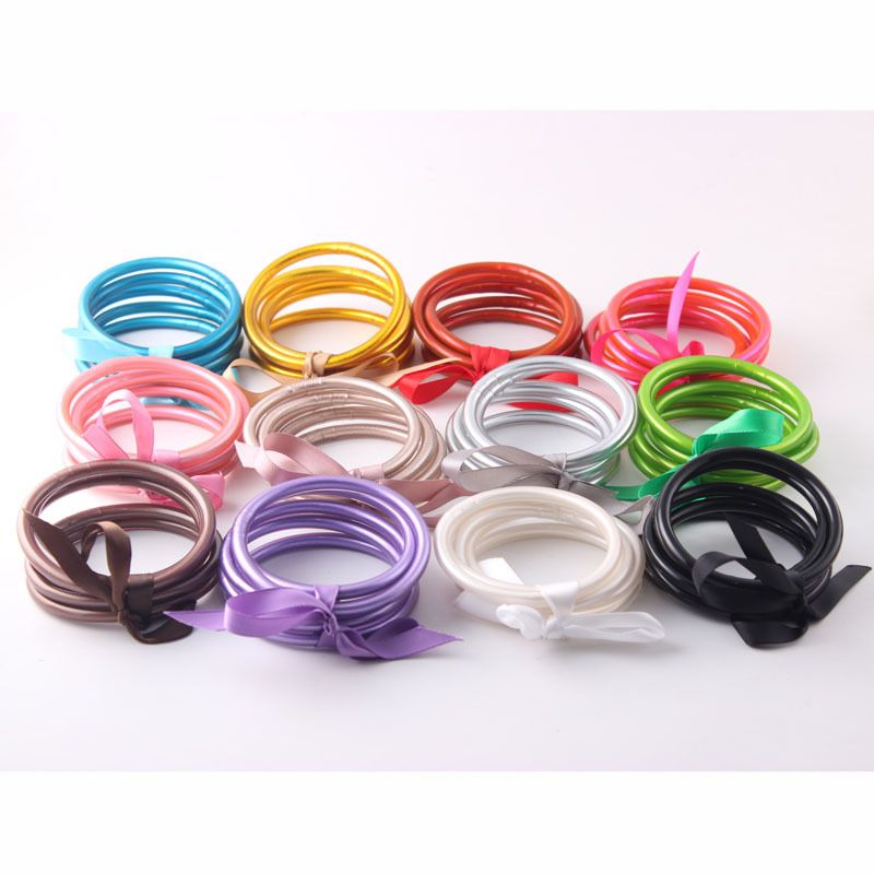 Simple Style Solid Color Silica Gel Women's Buddhist Bangle