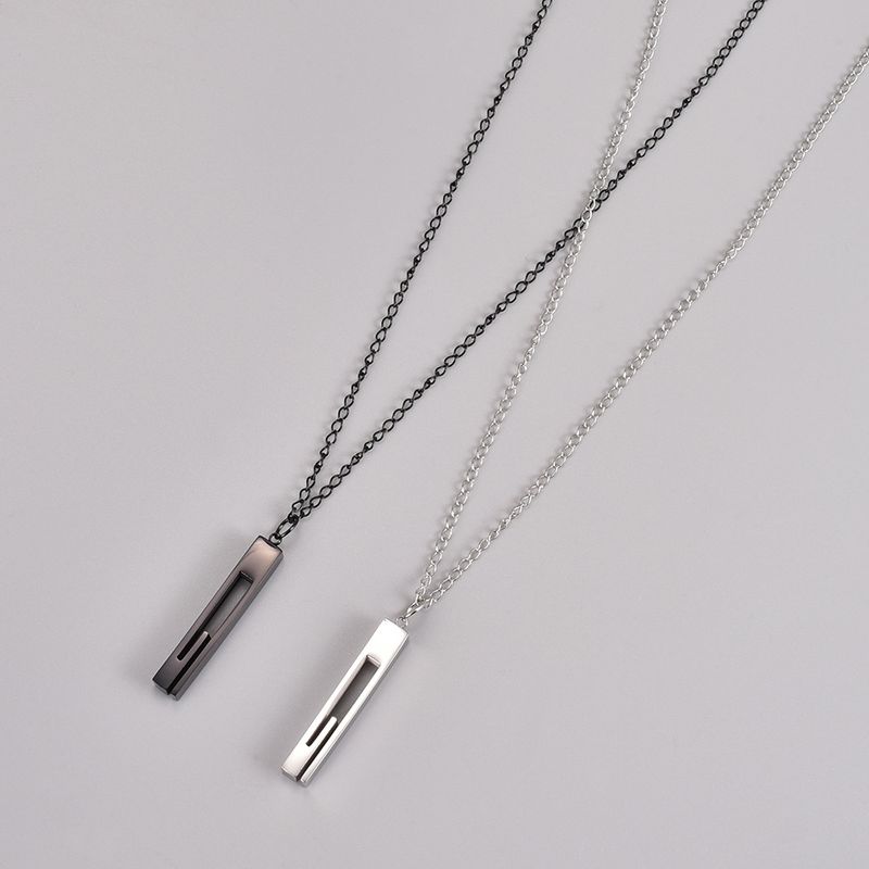 Casual Simple Style Square Titanium Steel Plating Gold Plated Pendant Necklace Long Necklace