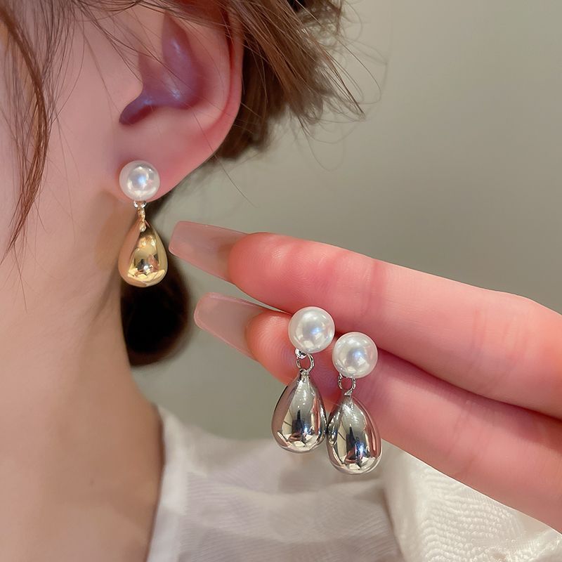 Elegant Water Droplets Imitation Pearl Alloy Women's Drop Earrings