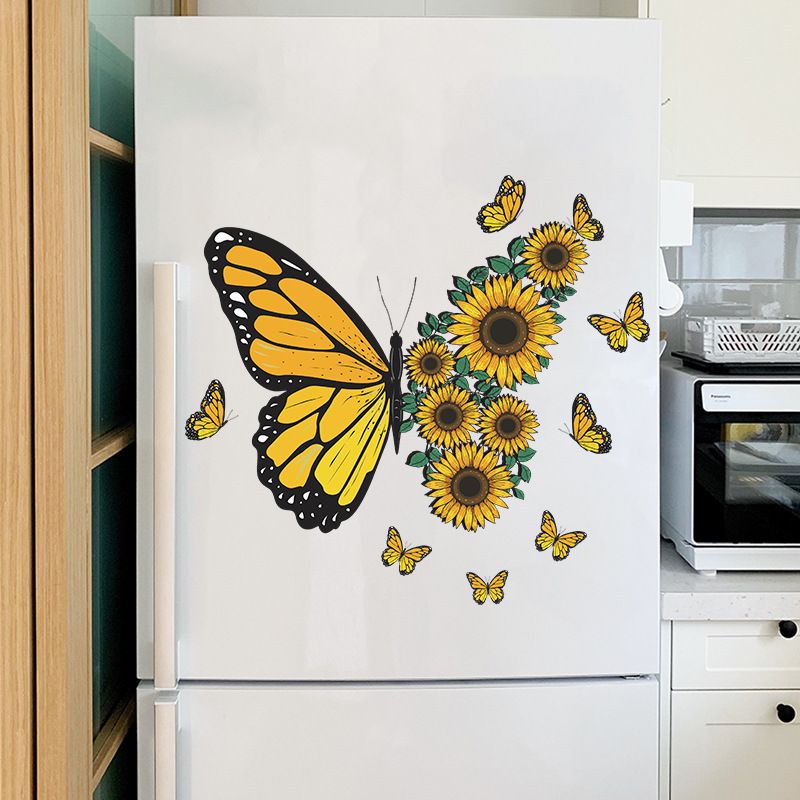 Pastoral Sunflower Butterfly Pvc Wall Sticker