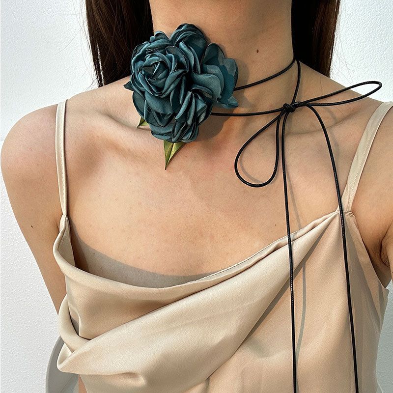 Romantisch Rose Tuch Handgemacht Frau Halskette