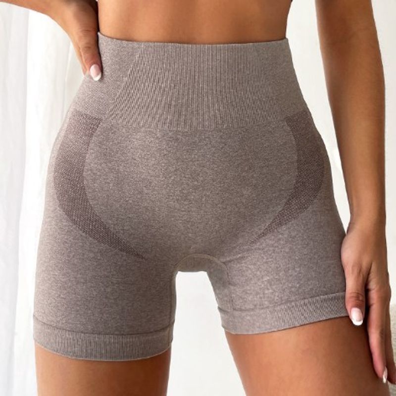 Mujeres Deportes Color Sólido Nylon Spandex Ahuecar Fondos Activos Pantalones Cortos