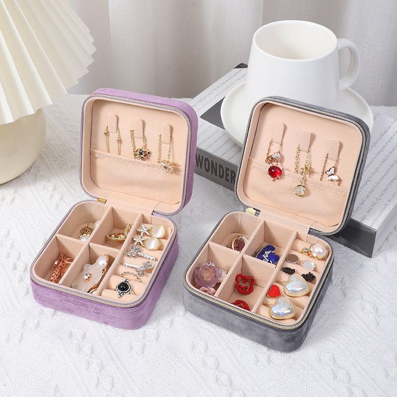 Casual Simple Style Solid Color Cloth Jewelry Boxes