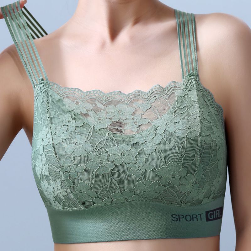 Solid Color Flower Padded Bras Back Beauty Breathable Anti-seam Backless Bra