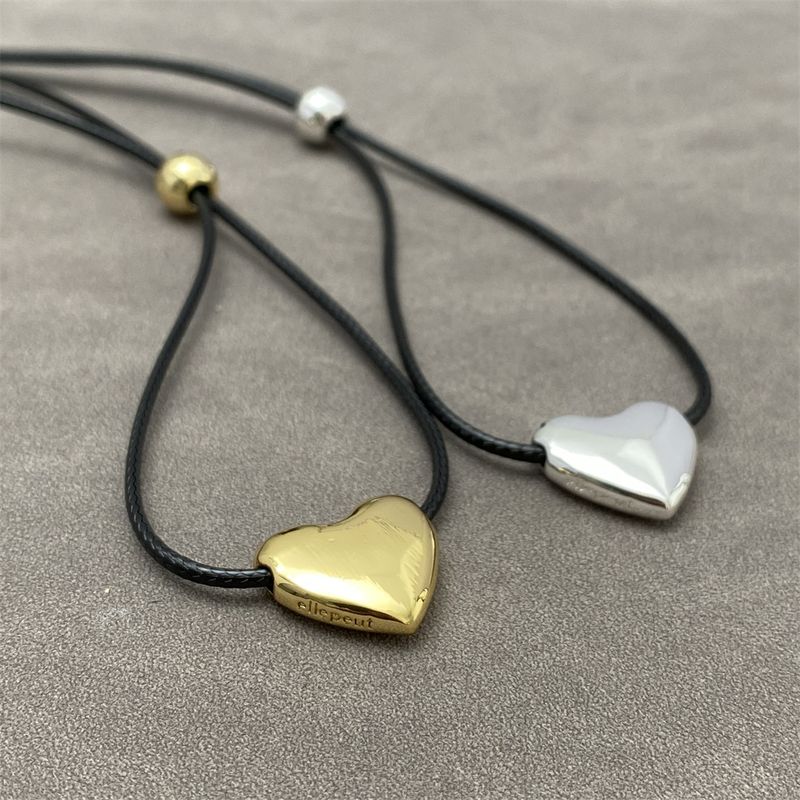 Süss Einfacher Stil Herzform Seil Kupfer Überzug Lange Halskette Halskette 1 Stück