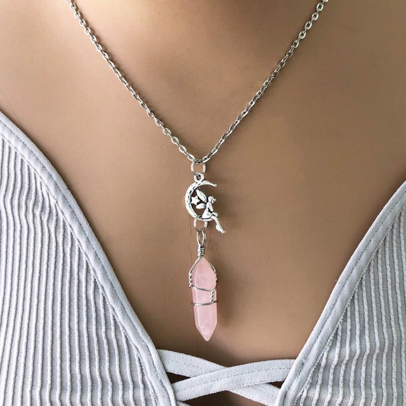 Retro Fairy Alloy Crystal Plating Pendant Necklace