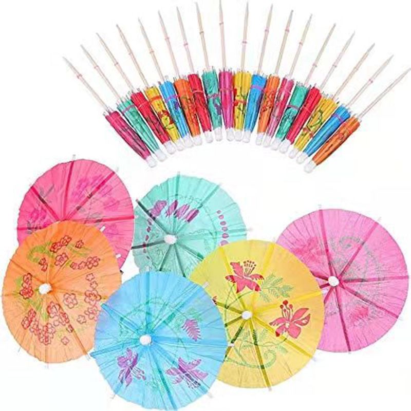Cute Flower Wood Paper Party Decorative Bamboo Skewers