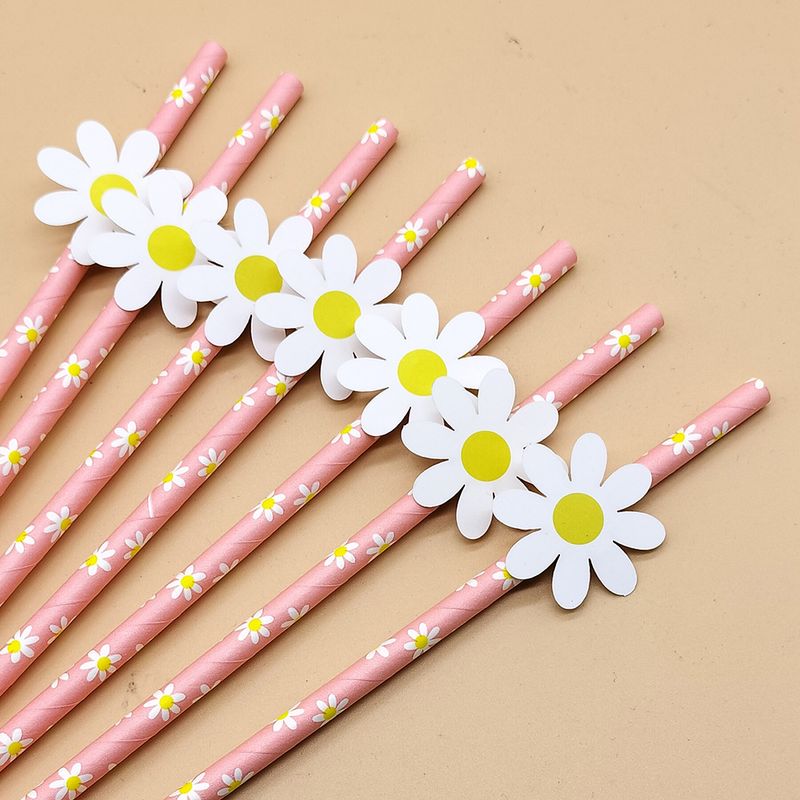 Cute Flower Paper Party Drinking Straw