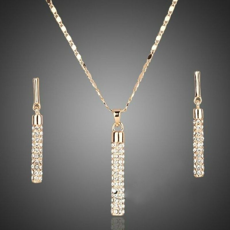 Simple Style Classic Style Geometric Zircon Alloy Wholesale Earrings Necklace