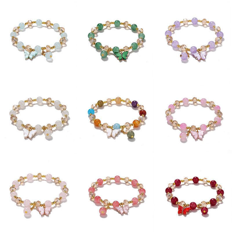 Style De Bande Dessinée Rhombe Papillon Cristal Artificiel Placage Enfants Femmes Bracelets