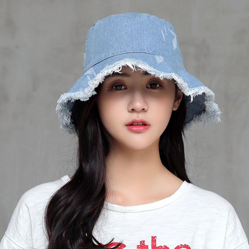 Women's Simple Style Commute Solid Color Patchwork Crimping Bucket Hat