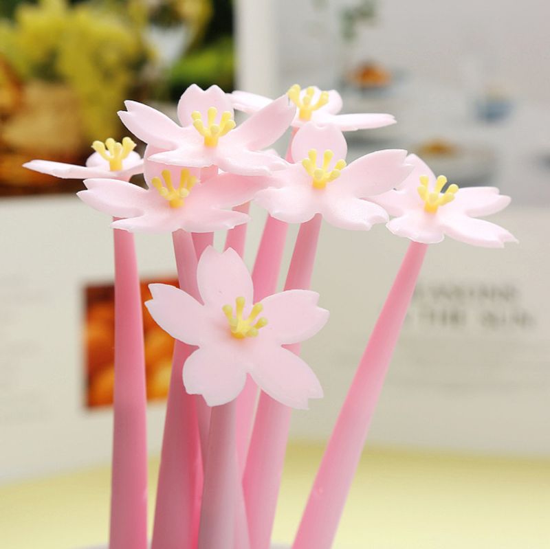 New Soft Rubber Flower Gel Pen Beautiful Water-based Paint Pen Student Office Supplies