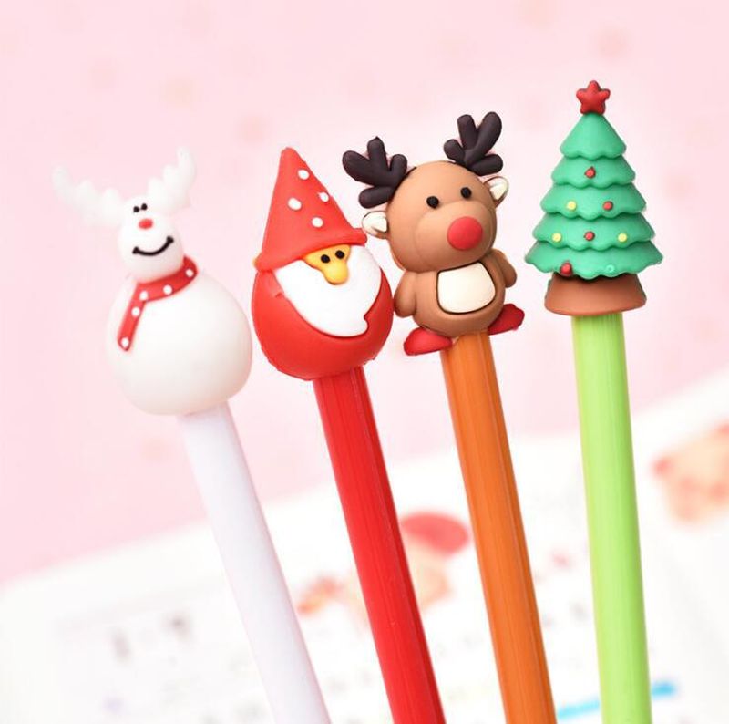 Creative لطيف الكرتون عيد الميلاد سلسلة القلم الصغير ، قلم اختبار مكتب الطالب الجديد ، قلم الامتحان ، القرطاسية