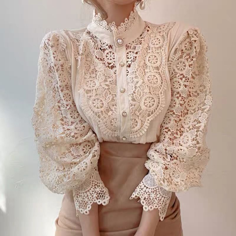 Women's Chiffon Shirt Long Sleeve Blouses Patchwork British Style Solid Color