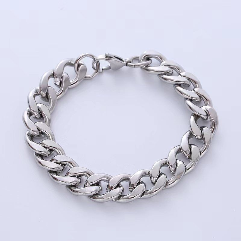 Hip-Hop Solid Color 304 Stainless Steel Chain No Inlaid Men'S Bracelets