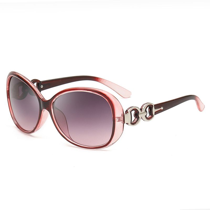 Punk Streetwear Solid Color Ac Oval Frame Full Frame Women's Sunglasses