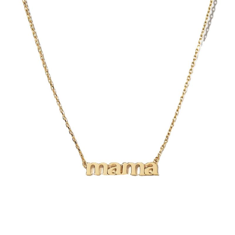 Décontractée Mama Style Simple Lettre Acier Inoxydable Placage Tridimensionnel Acier Au Titane Plaqué Or 18k Pendentif