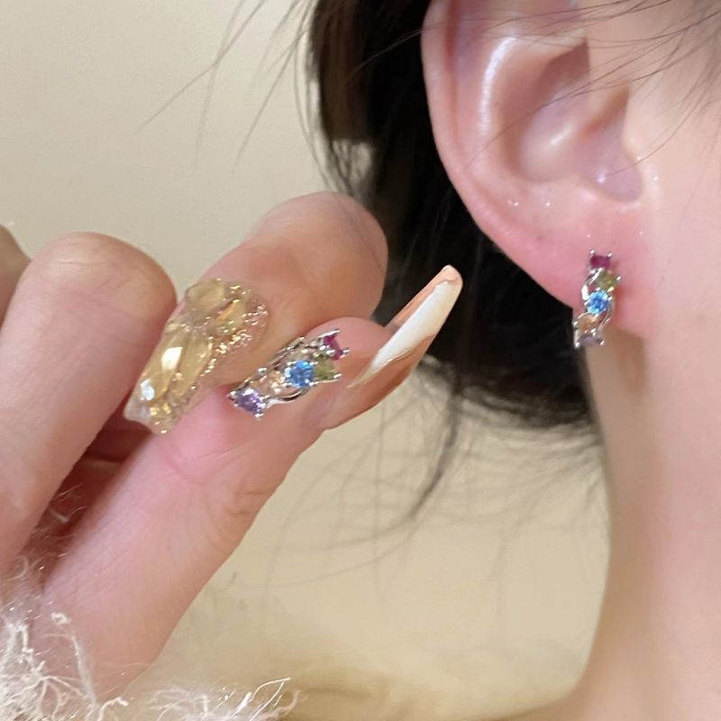 Casual Simple Style Round Alloy Plating Inlay Zircon Women's Earrings