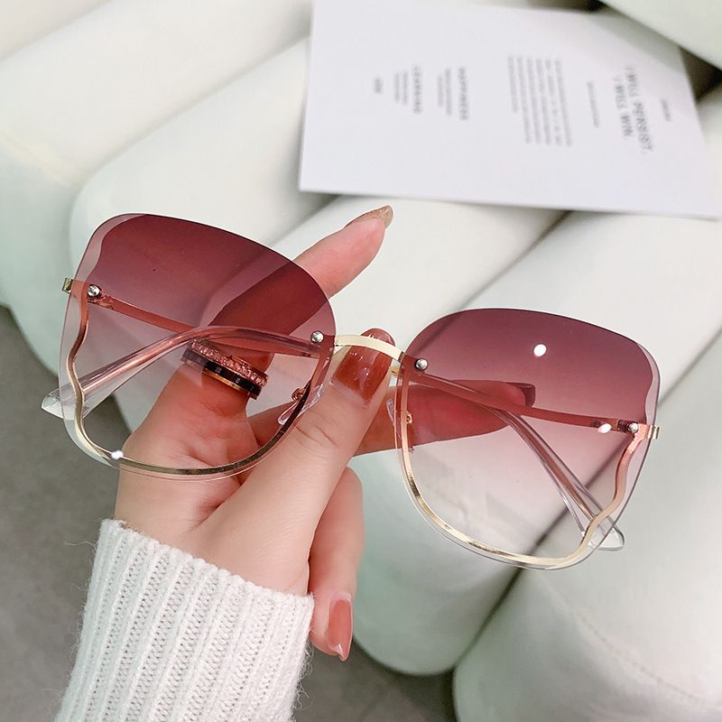 Elegant Lady Geometric Ac Special-shaped Mirror Frameless Women's Sunglasses