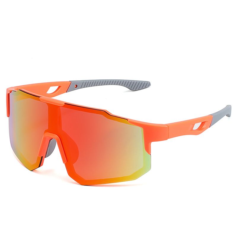 Sports Color Block Pc Biker Half Frame Sports Sunglasses