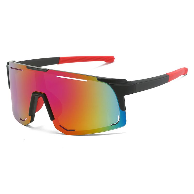 Sports Color Block Pc Biker Half Frame Sports Sunglasses