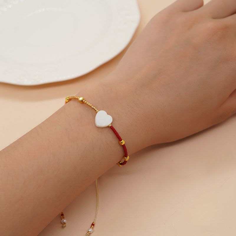 Cute Simple Style Fruit Heart Shape Beads Glass Soft Clay Wholesale Bracelets