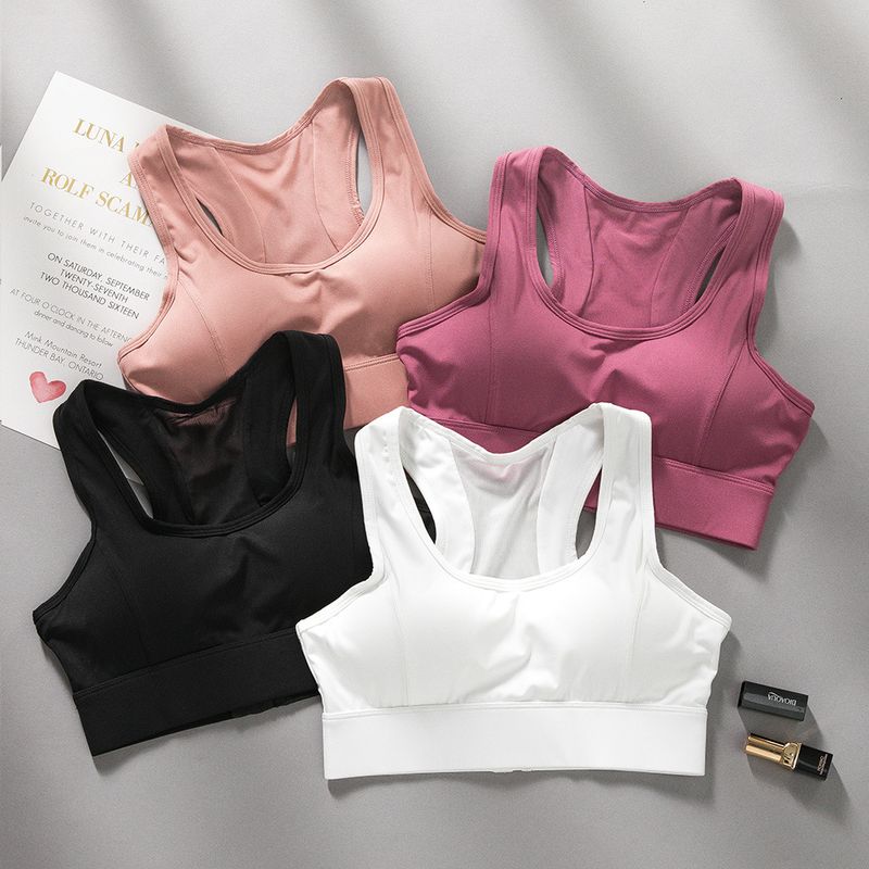 Simple Style Solid Color Nylon Active Tops Bra