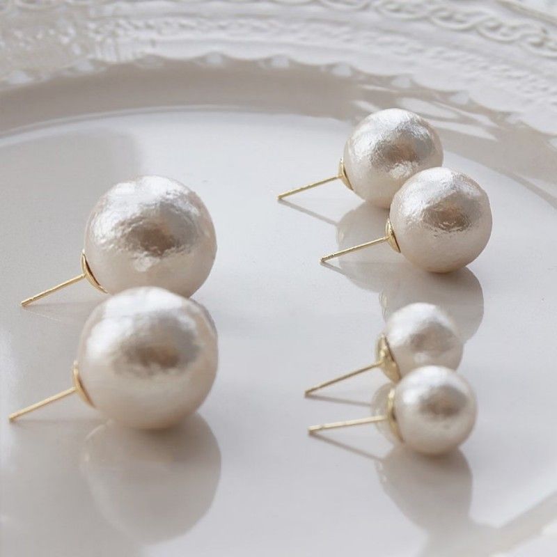 1 Paar Dame Perle Überzug Gemischte Materialien Ohrstecker