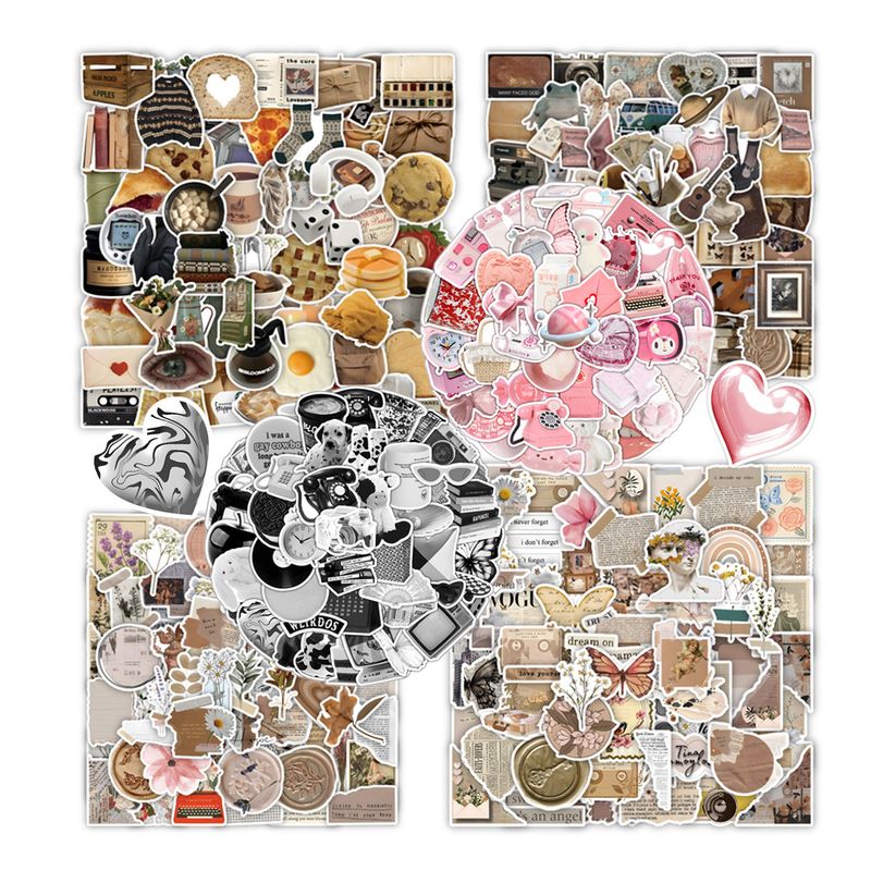 360 Retro Retro Ins Girl Heart Stickers Notebook Decoration Car Guitar Luggage Stickers Wholesale