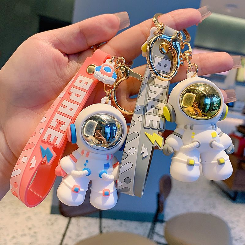 Süß Astronaut Pvc Unisex Taschenanhänger Schlüsselbund
