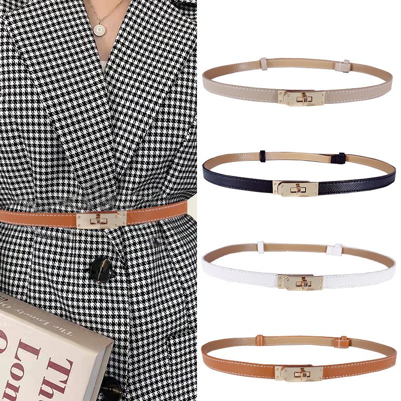 Modern Style Solid Color Imitation Leather Alloy Women's Leather Belts