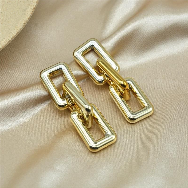 1 Pair Elegant Simple Style Geometric Plating Arylic Drop Earrings