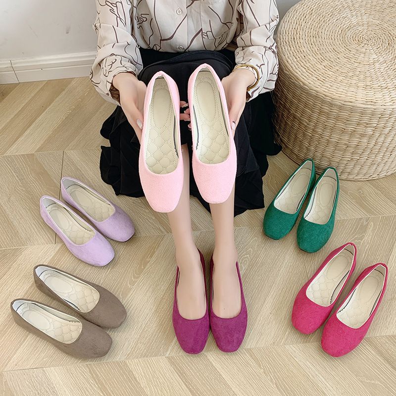 Women's Elegant Solid Color Square Toe Casual Shoes