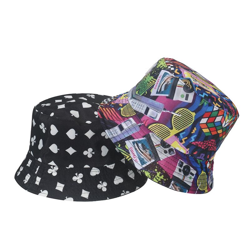 Men's Hip-hop Poker Flat Eaves Bucket Hat