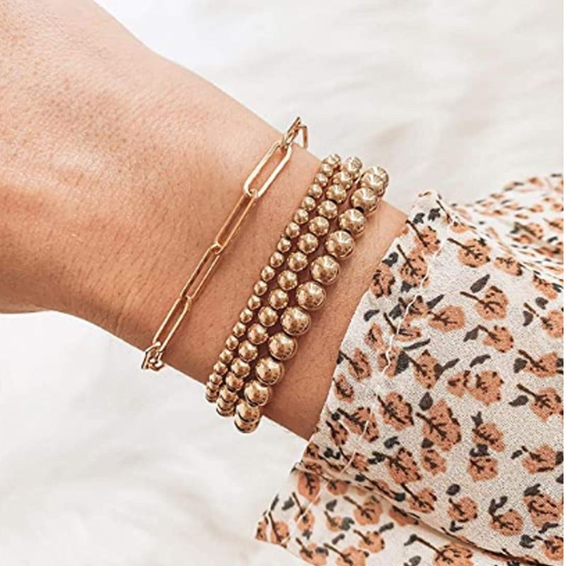 Simple Style Round Copper Beaded Bracelets