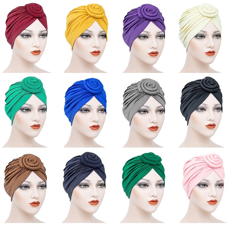 Women's Ethnic Style Solid Color Eaveless Beanie Hat