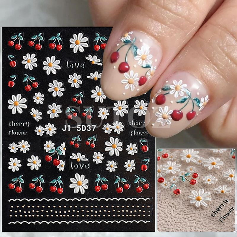 Dulce Flor Pegatinas Parches De Uñas 1 Juego