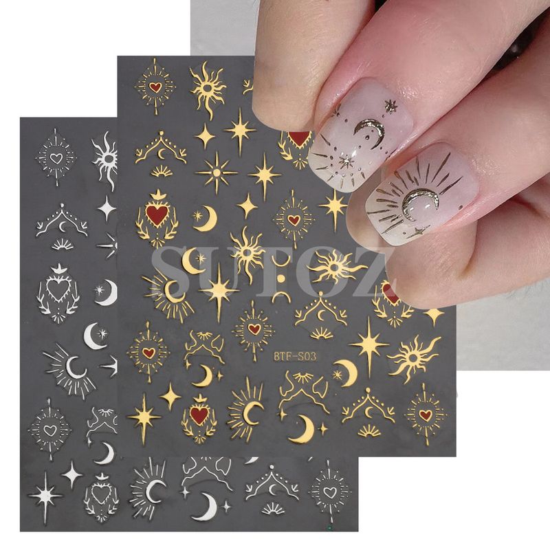 Sweet Star Moon Plastic Nail Patches 1 Set