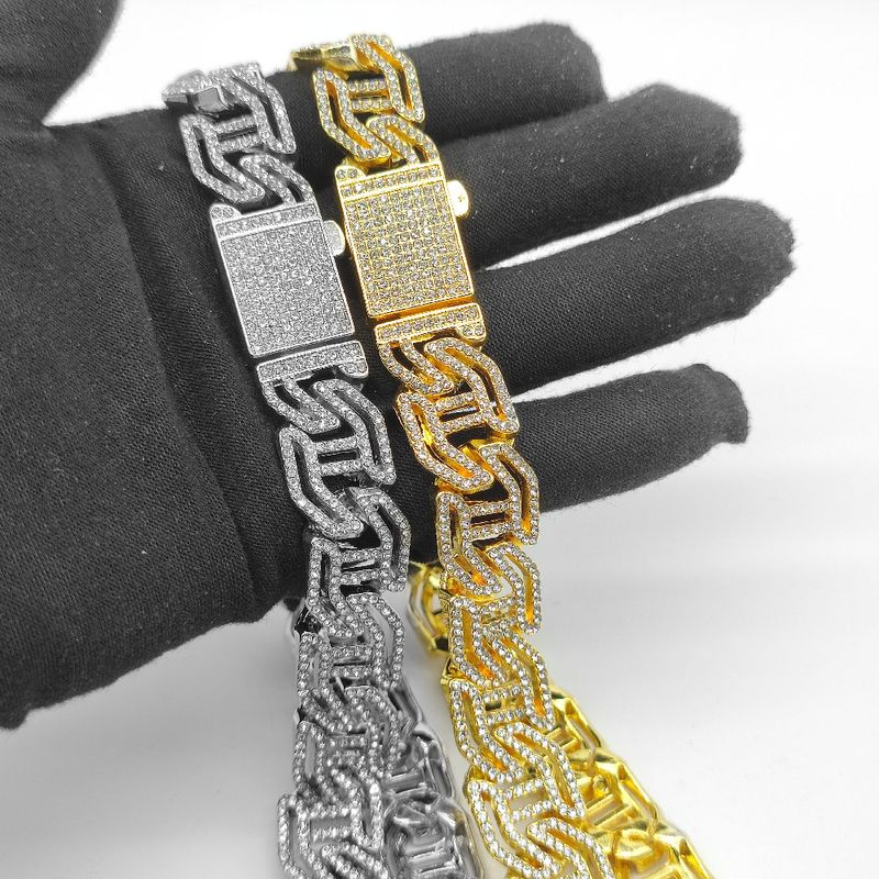 Diseño Original Letra Aleación Enchapado Embutido Diamantes De Imitación Unisexo Collar