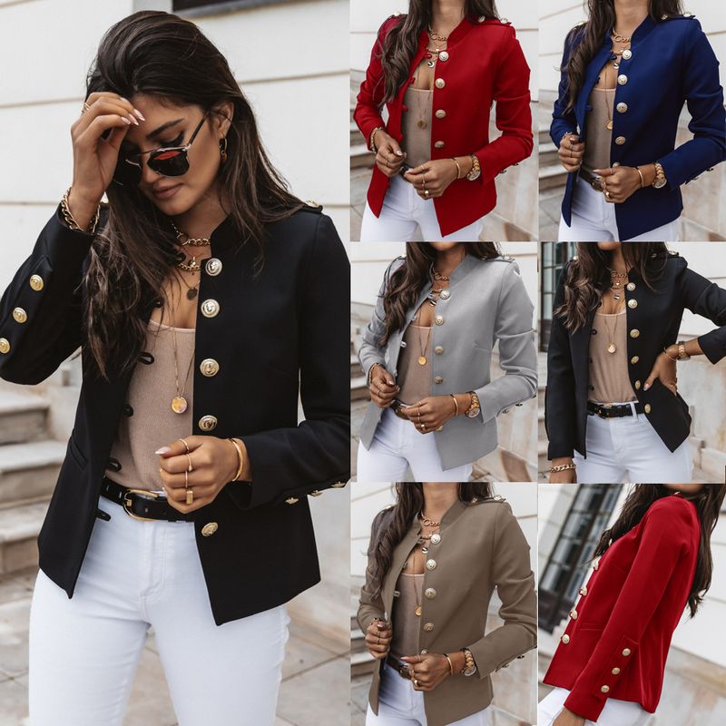 Women's Coat Long Sleeve Blazers Business Solid Color