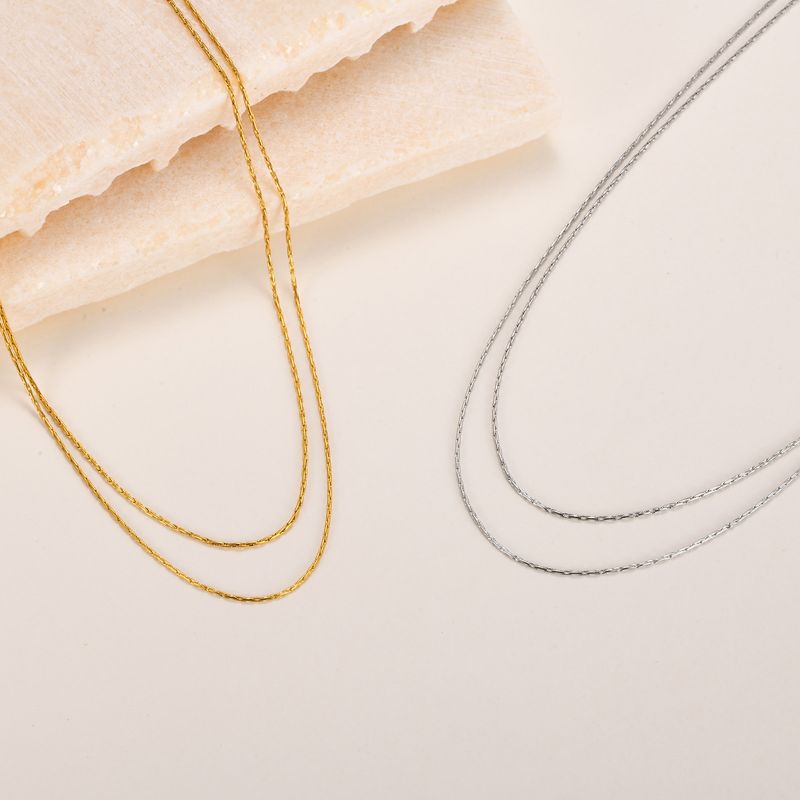 Edelstahl 304 IG-Stil Einfacher Stil Geschichtet Einfarbig Geschichtete Halskette