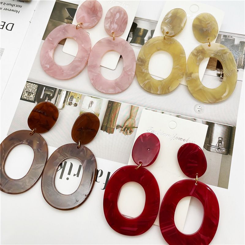 1 Pair Simple Style Square Plating Arylic Drop Earrings