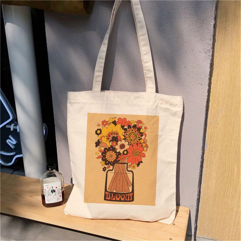 Women's Simple Style Flower Mushroom Shopping Bags