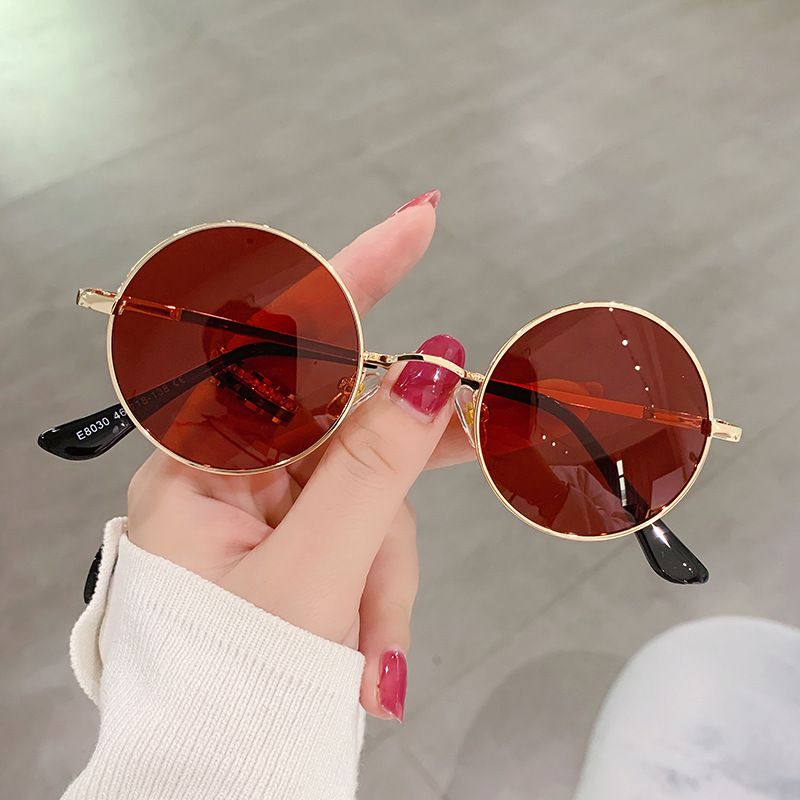 Casual Vacation Solid Color Tac Round Frame Full Frame Women's Sunglasses