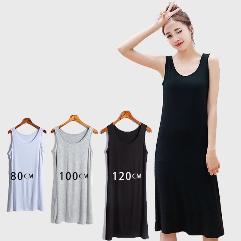Women's Tank Dress Casual U Neck Backless Sleeveless Solid Color Knee-length Midi Dress Above Knee Home Daily