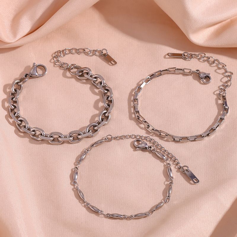 Style Simple Style Classique Ovale Acier Inoxydable Bracelets